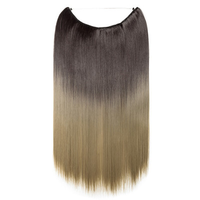

Invisible Wire No Clips in Hair Extensions Secret Fish Line Hairpieces Silky Straight real natural Synthetic