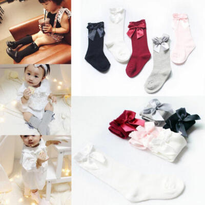 

Baby Girls Socks Knee High with Bows Cute Baby Socks Long Tube Kids Leg Warmer