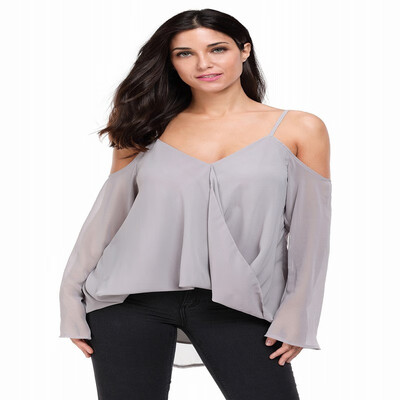 

V-neck solid color loose T-shirt top