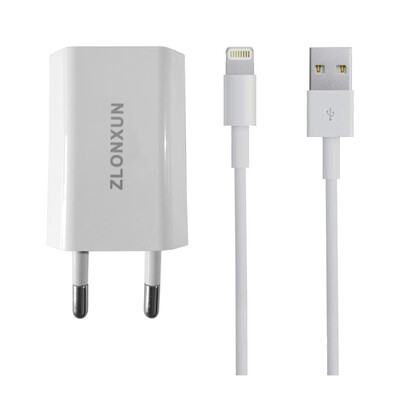 

Europ Charger Adapter 5W with Cable3FT for iPhone X 8 8Plus 7 7 Plus 6 6S Plus 5S SE