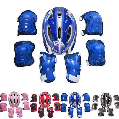 

Hot Selling Kids Safety Helmet & Knee & Elbow Pad Set For Cycling Skate Protection