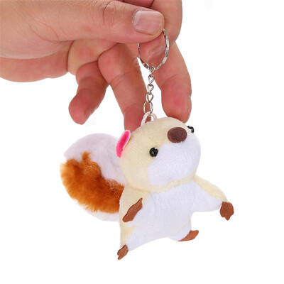 

Tailored Cute Soft Squirrel Pendant Key Chain Funny Stuffed Plush Doll Kids Toy Gift