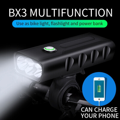 

New USB Rechargeable Built-in 5200mAh 3 Modes Bike Light Waterproof Headlight Bike Accessories