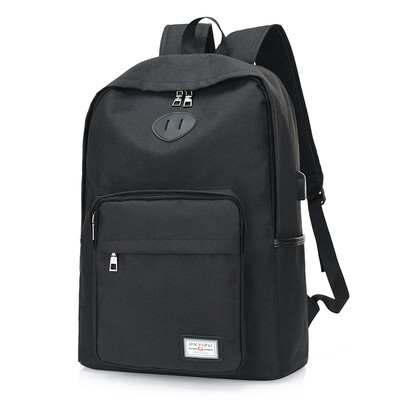 

USB backpack mens casual large-capacity canvas travel bag fashion trend bag computer bag