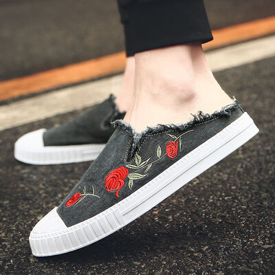 

Half-slipper mens summer without canvas slippers mens tide Vietnamese sandals mens slippers outdoor beach shoes fashion