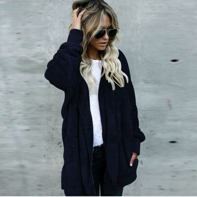 

Toponeto Women Hooded Long Coat Jacket Hoodies Parka Outwear Cardigan Coat BlackL