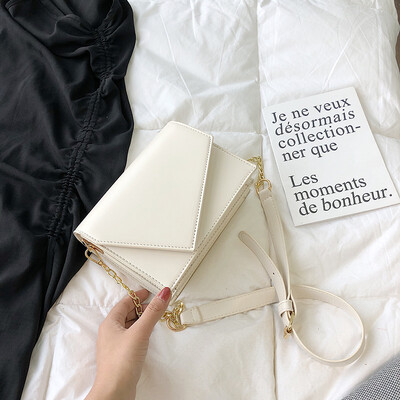 

Summer new texture bag female 2019 new Korean version of the wild single shoulder slung fashion chain solid color small square bag
