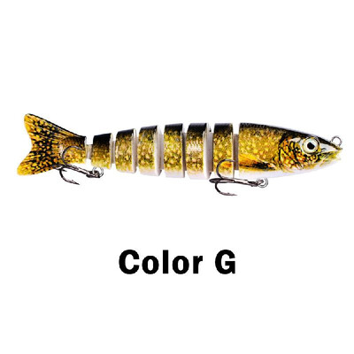 

12cm 19g Fishing Lure Hard Bait 8 Segments Swimbait Crankbait Artificial Fishing Lure Bait with Treble Hooks