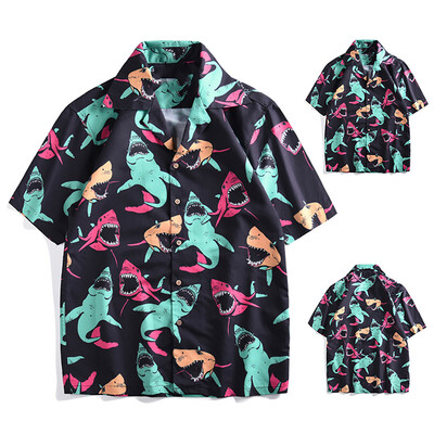 

Toponeto Spring&Summer Fashion Couple Personal Printed Short-sleeved Beach Tops