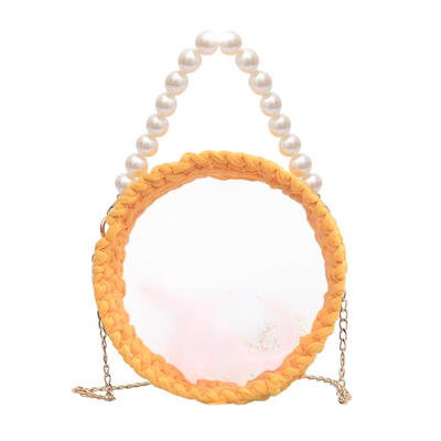 

Fashion Pearls Shoulder Handbags PVC Women Transparent Chain Crossbody Bags