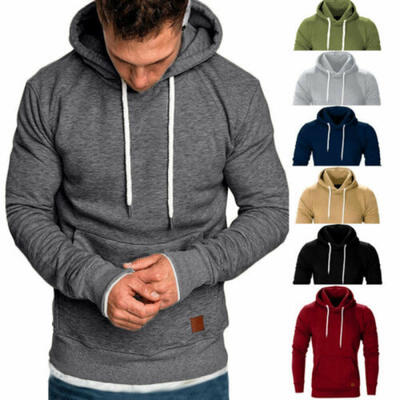 

New Mens Winter Slim Hoodies Warm Hooded Sweatshirt Coat Jacket Outwear Sweater
