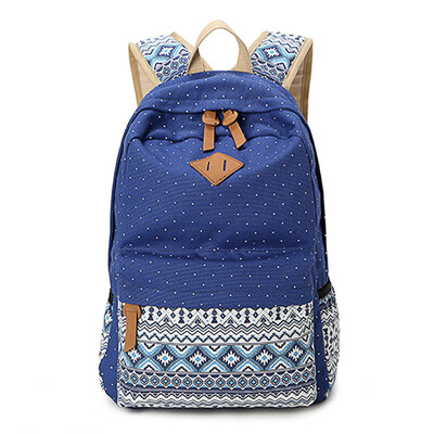 

2017 Vintage Girl Cute Dot Printing Canvas Women Backpack School Bags For Teenagers Mochila Feminina Casual Bag School Backpack