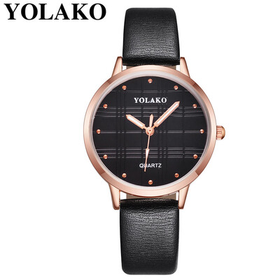 

YOLAKO fashion Leisure Creative Woman Watch Fashion Leather Military Casual Analog Quartz Wrist Watch Business Watches 533