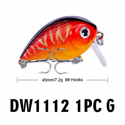 

VISSEN 3PCS Hot freshwater sea fishing bait 45MM72G plastic small fat rock bait 6 hook fishing lures