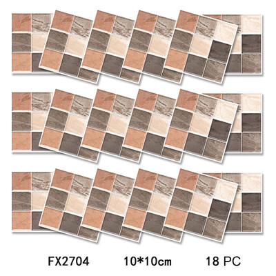 

〖Follure〗18PCS 3D Self-adhesive Wall Stickers Simulation European Geometric Tile Stickers
