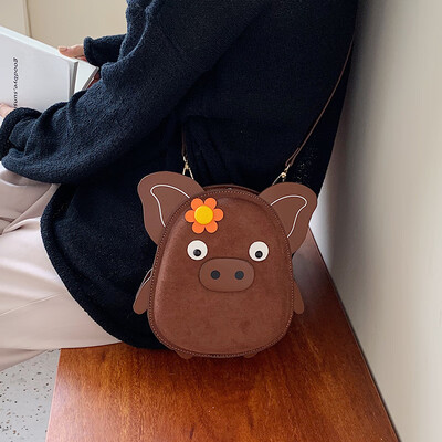

Small bag 2019 new Korean version cute cute girl shoulder Messenger bag shaking sound with the same paragraph ins super fire pig bag