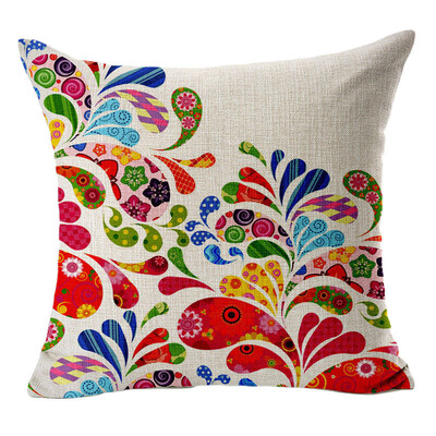 

〖Follure〗Cushion Covers Car Floral Printed Cotton Linen Sofa Vintage Pillowcase BK