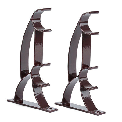 

〖Follure〗Double Rod Holder Curtain Pole Bracket Heavy Duty Metal Aluminum Alloy 2Pcs