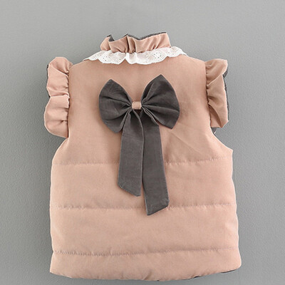 

Children Girl Kid Baby Winter Waistcoats Coats Vest Bow Tie Princess Outerwear