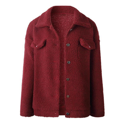 

Buttons Jackets Women Winter Fashion Coats Turn Down Collar Loose Outerwear