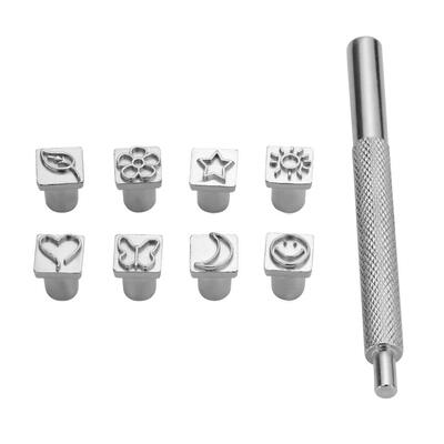 

9 in 1 DIY Leather Printing Tool Steel Metal Carving Leathercraft Tool Kit