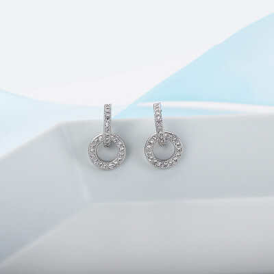 

925 Silver Dazzling Micro Zircon Circle Earrings