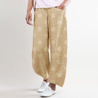 

Women Boho Baggy Harem Loose Pants Wide Leg Dot Print Yoga Palazzo Long Trousers
