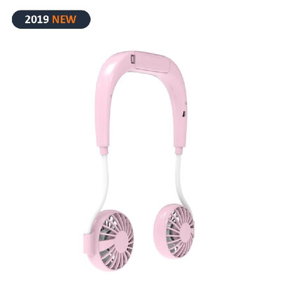 

Summer Fan Outdoor for Kids Cooling Personal Neck Portable Dual Fan Rechargeable Sport Camping Home Kitchen Way - Pink