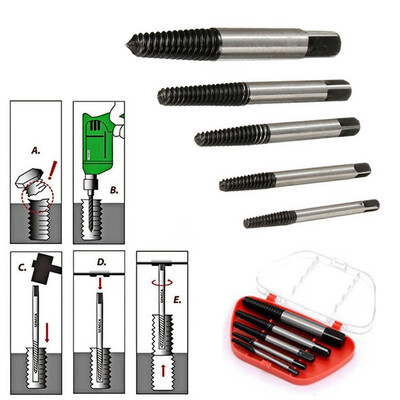 

〖Follure〗5PCS Screw Extractor Drill Bits Guide Broken Damaged Bolt Remover