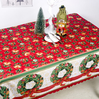 

Christmas Embroidered Table Runner Floral Dust Proof Decor Table Cloth Covers