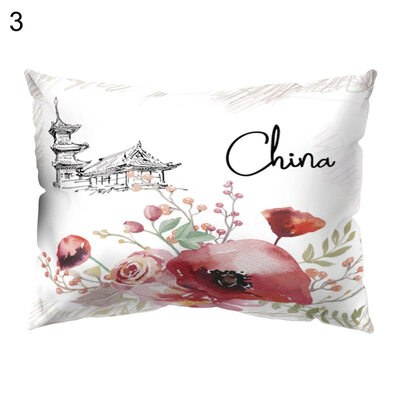 

Fresh Petunia Flower Letter Throw Pillow Case Cushion Cover Sofa Bedding Article