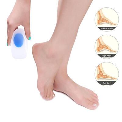 

Greensen 1 Pair Silicon Gel Heel Cup Cushion Plantillas Fascitis Plantar Pain Relief Insoles Pad 2 Sizes