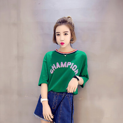 

Womens Short Sleeve O-Neck Letter Printed Casual Loose T-Shirt Summer Harajuku Style Pullover T-Shirt