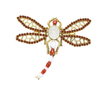 

Vintage Cute Rhinestone Dragonfly Brooches Metal Antique Crystal Insect Brosche Women Wedding Pin