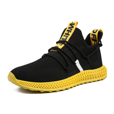 

Flying woven mens sports shoes green fashion mesh breathable mens shoes fashion outdoor running shoes