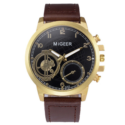 

Gobestart MIGEER High-End Fashion Mens Stainless Steel Watch Analog Alloy Quartz Watch