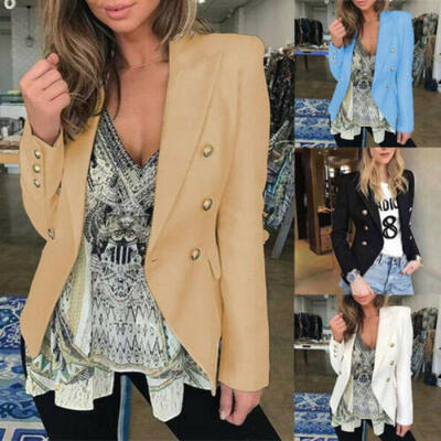 

Womens Button Lapel Slim Long Sleeve Blazer Casual Coat Suit Tops Jacket Outwear