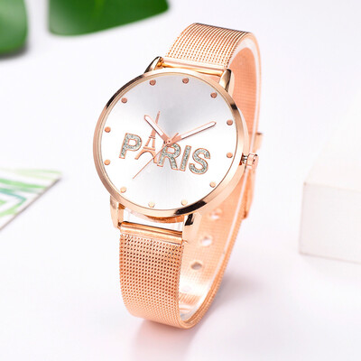 

RM Simpl Stylish Paris Alphabet Plate Without Digital Scale Ladies Quartz Watch