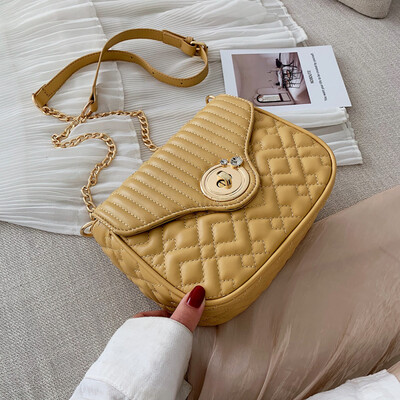 

Chic chain small bag simple&casual small square bag new type 2019 buckle womens bag fashion single-shoulder bag messeng