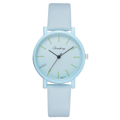 

Korean fashion casual student watch ebay hot new trend solid color ladies PU fashion watch