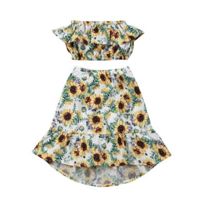 

Infant Toddler Baby Girl Ruffle Tops Tutu Floral Dress Skirt Clothes Outfits