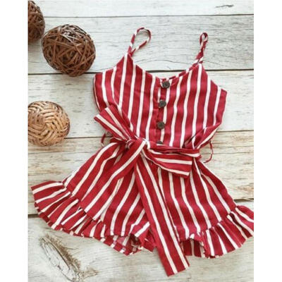 

Toddler Kid Baby Girl Clothes Sleeveless Stripe Romper Jumpsuit One Piece Outfit
