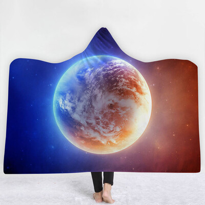 

Toponeto Cosmic Planet Series Plush Hooded Blanket Lichens Hooded Blanket 150x200cm