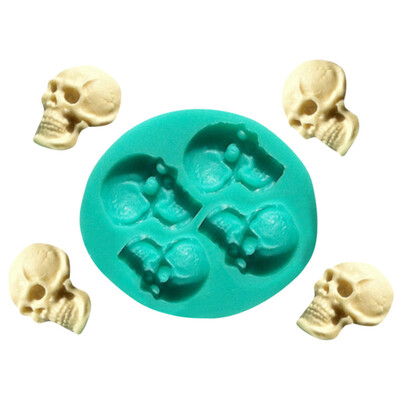 

Siaonvr Skull Head Silicone Fondant Cake Mould Chocolate Mold Halloween Party Exquisite