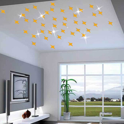 

〖Follure〗10pcs Stars Sky 3D Mirror Sticker Wall Room Removable Decal Decor Art Mural DIY