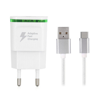 

5V2A Quick Charger EU Plug USB Charger Power Adapter USB 31 Type-C Fast Charge Cable