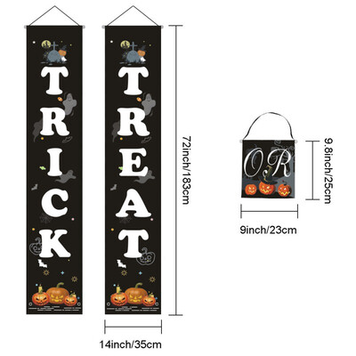 

Halloween Hanging Sign Trick Or Treat Banner For Home Office Porch Front Door Display Decorations H1