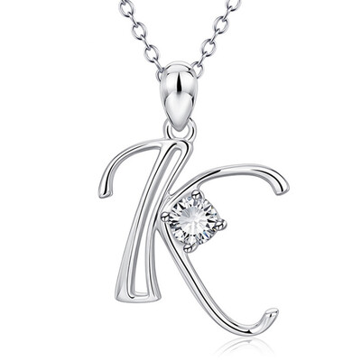 

Initial Necklace 925 Sterling Silver Letters 26 Alphabet Pendant Necklace