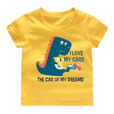 

Summer Simple Boys Girls Cute Dinosaur Casual T-shirt Daily O-Neck Tees
