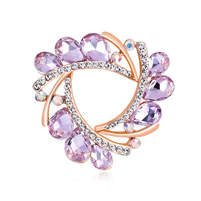 

Delicated Elegant Crystal Flower Brooch Rhinestone Scarf Cloth Accessories Pin Silk Scarf Buckle Clip Fashion Jewelry